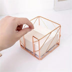 3Pcs Gold Rose Gold Metal Memo Holder Desk Organizer for Sticky Notes & Pens - Image 4