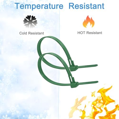 250 Pack 12 Inch Heavy Duty Reusable Zip Ties Green ?UV Resistant, 55 LBS Tensile Strength, Weatherproof Cable Ties for Outdoor, Industrial, and Harsh Environments - Image 4