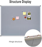 DEVELOP 60x48 Inch Large Gray Felt Bulletin Board, Wall Mounting Pin Memo Notice Cork Board with Silver Aluminium Frame for Office, Home, and Classroom, Includes 10 Push Pins - Image 5