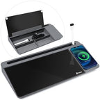 Varhomax Glass Desk Whiteboard with Wireless Charger, Desktop Organizer by Varhomax