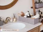 StorageWorks Bathroom Basket Organizer, Wicker Toilet Paper Basket, Gray - Image 4