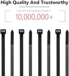 Armpow 16 Inch Black Zip Ties 500 Pack, 75 lbs Tensile Strength, Self Locking Nylon PA66 Heavy Duty Cable Ties - For Indoor and Outdoor Bundling - Image 5