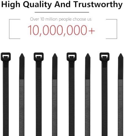 Armpow 20 Inch Black Zip Ties 500 Pack, 75 lbs Tensile Strength, Self Locking Nylon PA66 Heavy Duty Cable Ties - For Indoor and Outdoor Bundling - Image 4