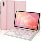 Touch Keyboard Case for Samsung Galaxy Tab S11 Ultra 14.6 Inch 2025, Galaxy Tab S11 Ultra Case Keypad with Precise Trackpad, Backlit Keyboard Cover with S Pen Holder for Samsung Tablet 14.6'', Pink by Unknown