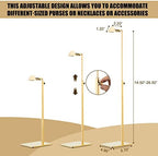 Gold Handbag Display Stand - 2 Pack Table Polished Gold Purse Stands for Display - Adjustable Height Semi Circle Clutch Bag Hanger Display Stand for Boutique Store - Image 4