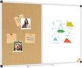 XBoard Magnetic Dry Erase Board Cork Board Combo, 48" x 36", Aluminum Frame by XBoard