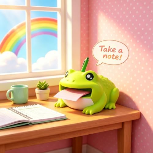 Note Toad Frog Shaped Sticky Note Holder, Desk Organizer (2PCS) - Image 3