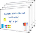 Double-Sided White Board Dry Erase Magnetic Whiteboard Wall 36x24, 4-Pack by WALGLASS