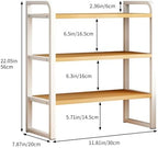 Office Desk Shelf Organizer, Wood Desktop Bookshelf Supplies Storage Rack, Shelf for Top of Desk and Dresser and Cubicle Decor Aesthetic Bookshelf (White Wood-three Tier, 11.81 Lx7.87 Wx22.05 H) - Image 2