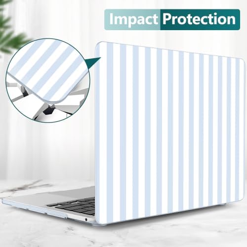 DONGKE Case for MacBook Pro 13 Inch (2026-2020 Models A2338 M2 M1/A2251/A2289), Blue & White Stripes Hard Shell Case with Keyboard Protector, Compatible with Retina Display and Touch Bar - Image 7