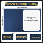 200 Pack Navy Blue Certificate Holders 8.5x11 Diploma Covers Folders - Image 2