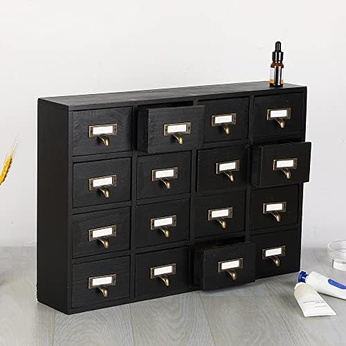 Apothecary Drawers Apothecary Cabinet with Drawers, Black - Image 2