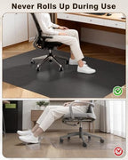 Blvornl Ultra Large Office Chair Mat for Hardwood Floor, Rolling Chair Mat for Hard Wood, Large Anti-Slip Hard Floor Protector, Heavy Duty Computer Desk Rug for Office and Home 47.2"*53" Black - Image 4