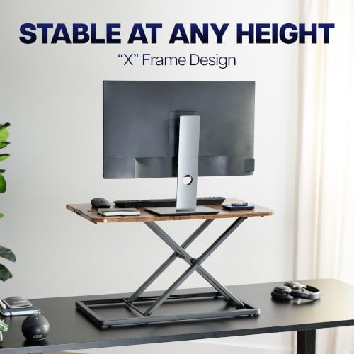 VIVO Vintage Brown 29 in Single Top Standing Desk Converter, DESK-V000UN - Image 5