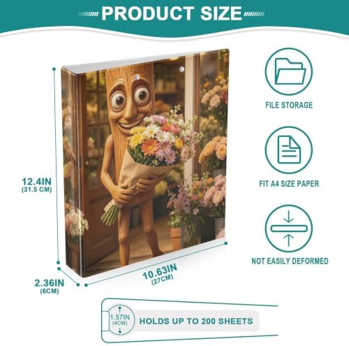 ALAZA Brainrot Tung Tung Tung Sahur (6) 3 Ring Binder 1.5 Inch Three Ring Office Binders w/clipboard & 3 Pockets, Hold 200 Sheets, 2 pcs - Image 5