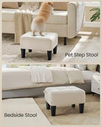 SONGMICS Foot Stool, Small Velvet Ottoman with Thick Cushion - Image 5