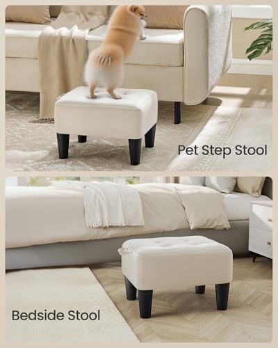 SONGMICS Foot Stool, Small Velvet Ottoman with Thick Cushion - Image 5
