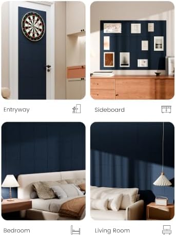 Bumusty 48"x 36" Large Felt Bulletin Board Tiles, Carbon Blue - Image 6