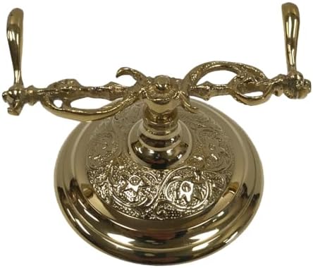 Ornate Brass Desktop Pen Holder with Bone Handle Nib Pen, Vintage Style, Polished Gold, 3.5" Length - Image 2