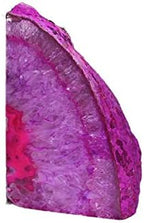 JIC Gem Dyed Pink Agate Geode Bookends Decorative for Shelves to Hold Books - Image 3