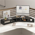 2-Tier Extended Triangle Monitor Stand Riser with Cup Holder & Pegboard Laptop Riser,Wood Desktop Corner Shelf,Computer Laptop Desk Organizer Computer Stand,Space Saving Office Desk Storage Rack by Unknown