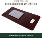 Havee Cabana Leather Desk Mat - Genuine Leather Handmade in Colombia - 32" x 16" - Brown - Image 4
