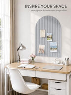 Large Arched Felt Bulletin Board 35.4''×23.6'', Soft Gray - Image 6