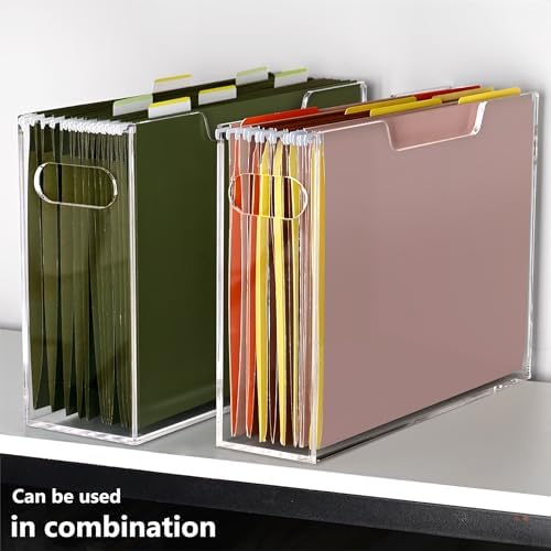 DINGHUO Acrylic Hanging File Organizer Box with Handles - Image 6