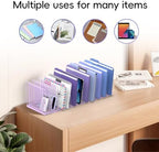 File Organizer for Desk, 11-Section Vertical File Sorter, Paper Holder Organizer Standing Metal File Folder for Office Home Classroom, Purple - Image 4