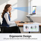 Urmust Adjustable Laptop Stand for Desk, 10-15.6“ Laptop Riser, Black - Image 3