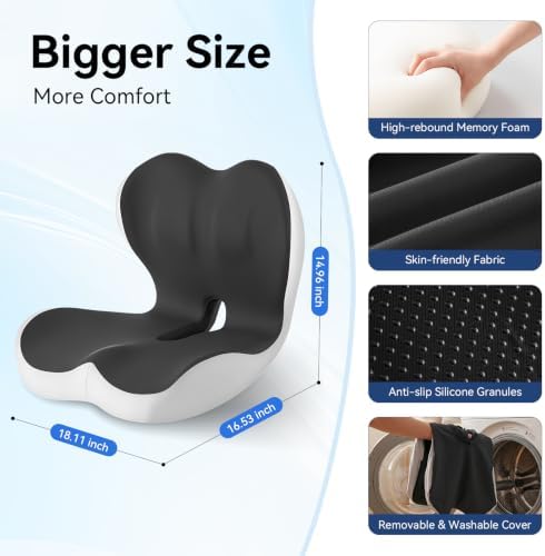 Seat Cushion for Office Chair and Car, Lumbar Support Pillow for Chair - Image 2