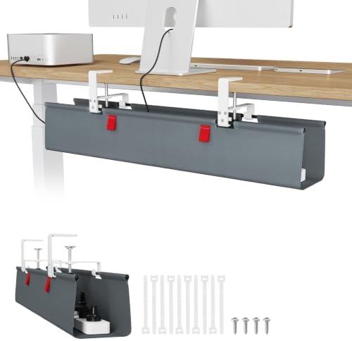 Univivi No Drill Under Desk Cable Management Tray, 28 inch Cable Management by Univivi
