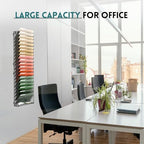 SUPEASY 21 Tier Wall File Organizer, Hanging Wall Mounted Mail Organizer with Label Slots, Metal Mesh File Holder Magazine Rack for Office, Home, School or Classroom, Black - Image 6