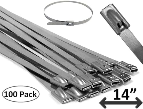Electriduct 304 Stainless Steel Cable Ties 14 Inch 200 Lbs Heavy Duty Self Locking Ball Lock Zip Ties UV Resistant (100 Pack) - Image 3
