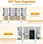 Adjustable Literature Organizer,32 Slots Desktop Mail Center Storage - Image 4