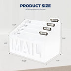 Mail Organizer Countertop, Desktop Mail Sorter with 4 Slots & Labels, White - Image 3