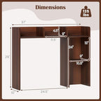 DREAMADE Desktop Bookshelf, 3-Tier Desk Shelf with 5 Racks, Walnut - Image 3