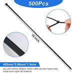 500 Pack Long Zip Ties Heavy Duty, Large Cable Ties, Black, 18 Inch - Image 2