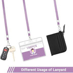 Segarty Lanyards with ID Holder, 100 Pack Horizontal Plastic Name Tags Badge Neck Lanyard Key Card Bulk, Light Purple Strap Clips Clear Ziplock Nametag Holders for Women, Business, Student, Schools - Image 3