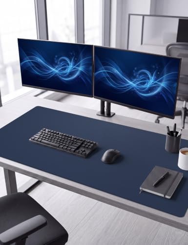 Leather Desk Mat 63" x 17", Navy Blue Large Desk Pad Protector - Image 7