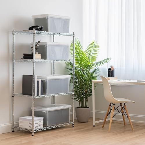 IRIS USA 5-Pack 44 Qt. Letter File Box with Hinged Lid, Clear - Image 3