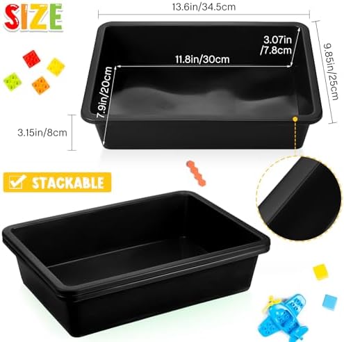 Qunclay 16 Pcs Black Plastic Turn in Trays, Letter Size Classroom Bins - Image 3