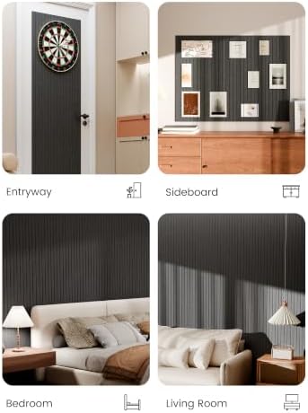 Bumusty 48"x 36" Large Felt Bulletin Board Tiles, Charcoal Gray - Image 6