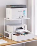 IBUYKE 2 Tier Desktop Printer Stand with Storage Drawer TLJ015W by IBUYKE