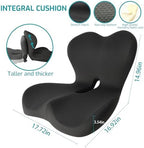 Memory Foam Seat Cushion,Office Chair Cushion with Lumbar Support for Back Pressure Relief, Car Seat Cushion with Adjustable Strap,Sciatica Pad Cushions for Car,Truck, Desk,Gaming Chair - Image 6