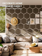 Fluxynara 8-Pack Hexagon Felt Bulletin Board Tiles, Earth Brown - Image 4