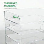 Paper Tray Organizer for Desk, 4 Tier Acrylic Desk Organizers and Accessories, One-Piece Integrated A4 Paper Organizer with Handles, Crystal-Clear Letter Tray & Office File Holder, Books Notes - Image 6
