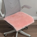 LLB Sheepskin Shearling Chair Cushions and Dining Room Chair Pads - Seat Cushions for Office, Computer and Living Room 19x19 Inch (Pack of 1), Light Pink - Image 2
