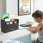 Bamboo Mail Organizer Countertop Pen Holder Wooden Desktop Storage Drawers - Image 6