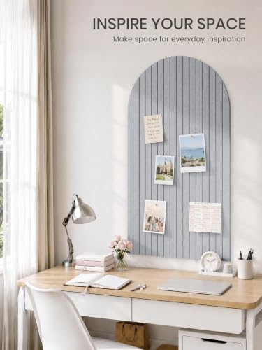 Large Arched Felt Bulletin Board 47.2''×25.5'', Soft Gray - Image 6
